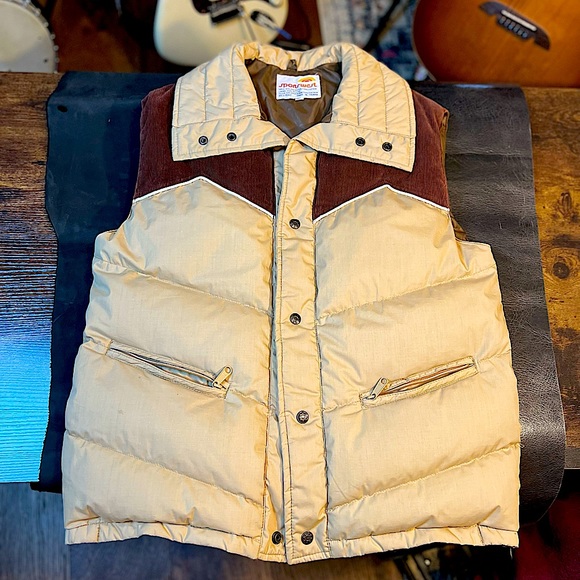 Mens Vintage Down puffer Vest by SportsWest sz M Duck Down mens Puffer Jacket - Picture 3 of 8